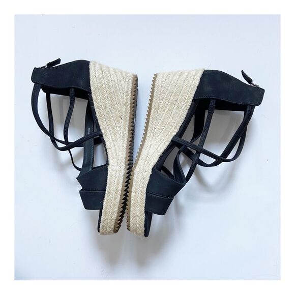 Eileen Fisher Wanda Tumbled Nubuck Espadrille Wedge Sandals size 8.5 - Picture 6 of 9